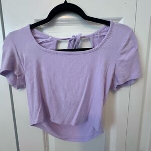 Light purple short sleeve cropped shirt